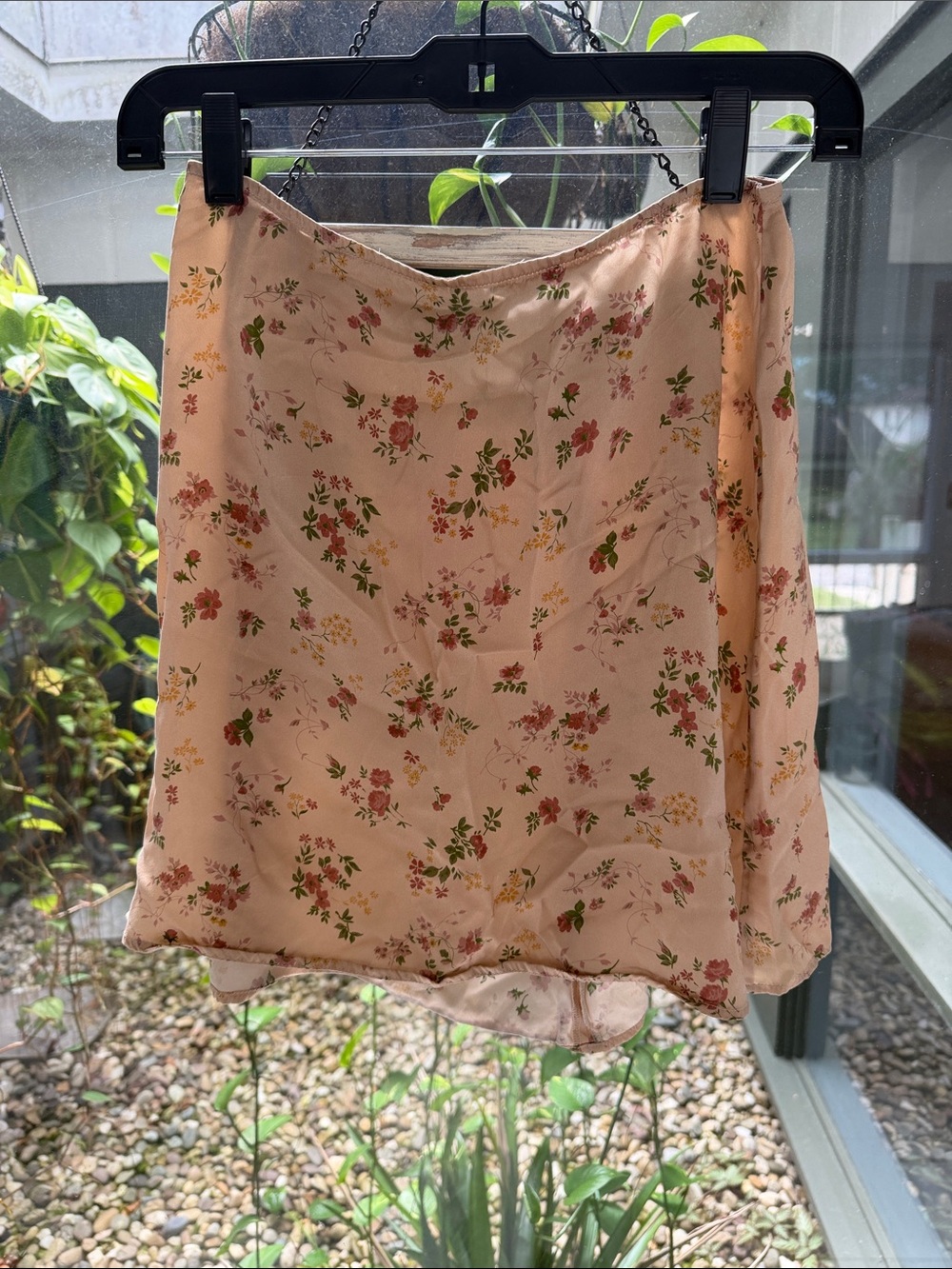 Reformation Peach Floral Mini Skirt